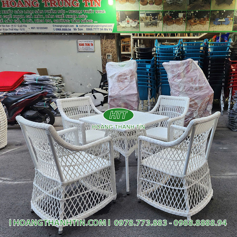 Bàn ghế nhựa giả mây HTT 94