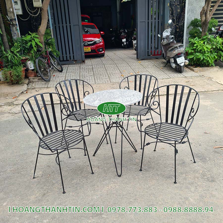 Bàn ghế cafe sắt HTT 03