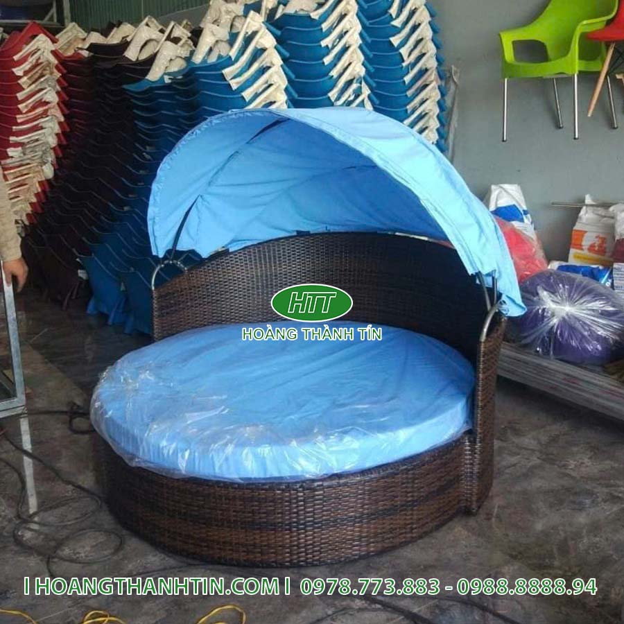 Giường Mái Vòm Nhựa Mây HTT 30