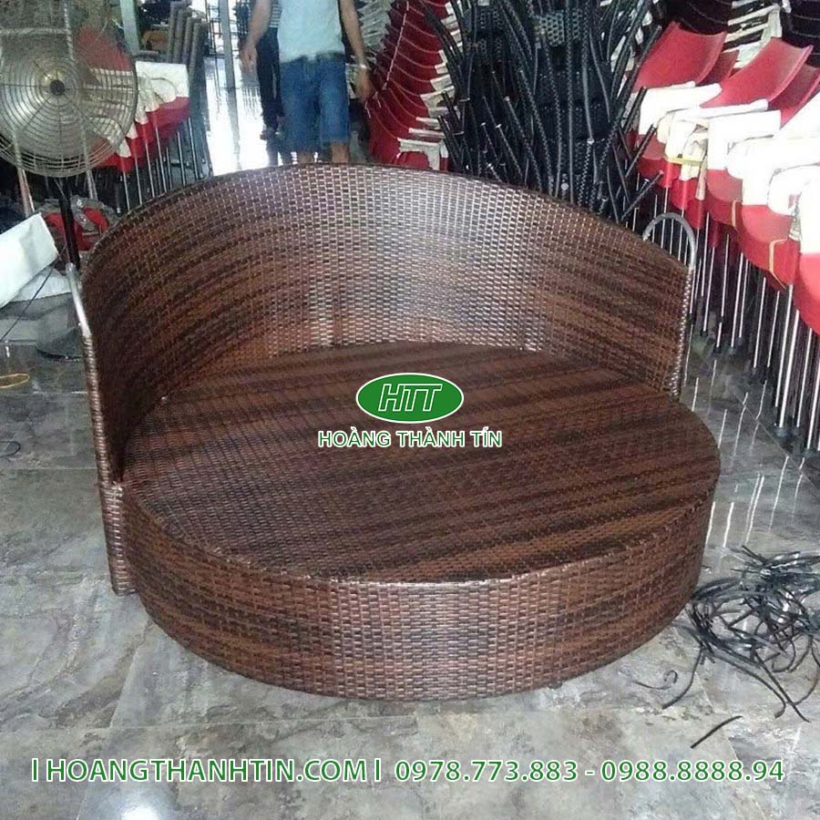 Giường Mái Vòm Nhựa Mây HTT 31