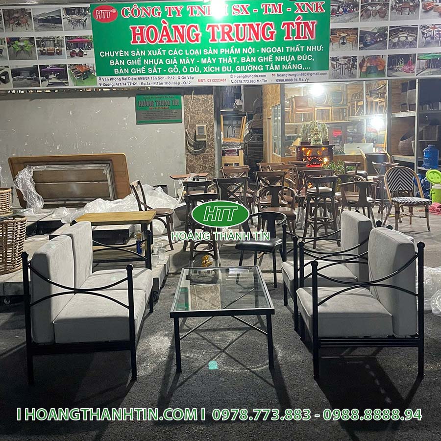 Sofa sắt nệm HTT 1